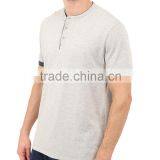 Fashionable Custom Mens Grey Henley Neck T-shirts thumbnail-3
