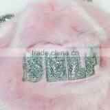 Fashion Slogan Designer Hat Fashion Girls Hat Faux Fur Trapper Hat Bling Bling Sequin Hat thumbnail-2