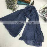 Wholesale Long Large Lace Brim Plain Cotton Linen Scarf Fashion Hijab 2016 Quality Choice