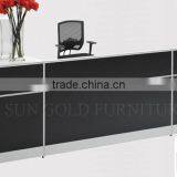 Black Wooden Office Reception Counter Table Office Furniture Design (SZ-RTB037)