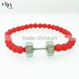 High End Quality Accept 3d Jewelry Dumbbell Beads Men Bracelet 316L Stainless Steel Material Provide Sample Summer Man Bracelet thumbnail-4