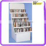 Exquisite Design CD Books Rack Corrugated White Cardboard Display on Super Markets Book Pharmacies Retail Display