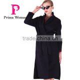 2016 New Design Spring Women Length Slim Fit Wool Trench Coat With Belt
