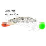 CHSOFT30 drop shipping popular soft shad fishing lure bass bait glow in water