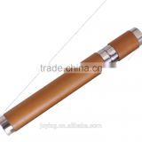 excellent 304 stainless steel cigar holder /tube covering with oil-tan genuine leather Dia.25.4x210 mm