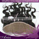 Lace Frontal Closure 13"*4" Hand Made Soft Malaysia Virgin Human Hair Lace Frontal BW Body Wave #1B (14", #1B) thumbnail-1