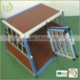 Double heavy duty Dog cage with aluminum frame and Wooden board