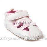 Top Quality New Born Baby Kids Soft Half Rubber Soled Toddler pu Sandal Shoes thumbnail-2