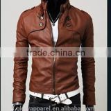 Distressed brown leather jacket
