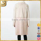 OEM Factory Price Collarless Fur Coat, Trench Style Long Women Fur Coat thumbnail-4