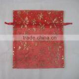 HOT SALE Red Printed Organza Gift Bag thumbnail-6