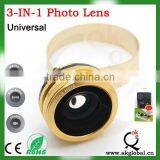 Very Popular Circle 3 in 1 Clip Mobile Phone Camera Lens for Samsung Galaxy s3 Mini