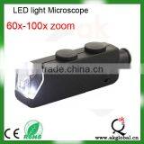 Button Cell Powered Led Light Zoom Microscope 60-100x Zooming Magnification Digital Loupe Microscope thumbnail-5