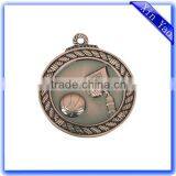 Wholesale Promotional Zinc Alloy Sport 3D Basketball Antique Bronze Metal