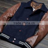 , custom varsity wool jackets,wholesale varsity wool jackets with leather sleeves,Wool Varsity Baseball Zipper Jacket, wool JKT
