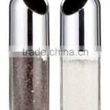 SINOGLASS trade assurance unique designed ceramic mechanism 160ml glass salt and pepper grinder
