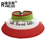 fashion lady hat cheap visor hat customed logo paper straw hat