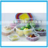 7Pcs Crisper Food Plastic , Clear Plastic Preserving Box ,Transparent Square Food Storage Boxes