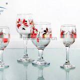 Hand Painted Antique Colored Butterfly Glass Wine Glass Cups