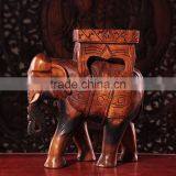Thailand Style Wood Carved Elephant Chair, Elephant Shape Design Handcarved Little Chair (BF01-X1162) thumbnail-4