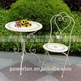 Antique White Foldable Garden Patio Table Set PL08-6242 thumbnail-1