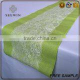 2016 Lace Pattern Burlap Table Runner thumbnail-3