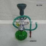 green colour base Glass Hookah with metal and ceramic parts