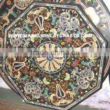Octagonal Marble Pietra Dura Dining Table Top thumbnail-1