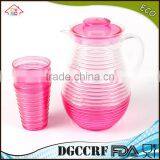 NBRSC Set of 5 Pieces Plastic ps Cold Water Jug Spiral Drinking Water Kettle Tea Pot Water Jug With Cups thumbnail-3