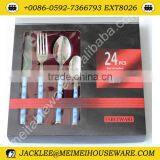 24pcs Stainless Steel Cultery With PP Handle