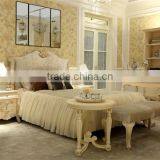 French Style Classic Design Kids Princess Wooden Carved Bed Design in Ivory Color - BF07-70354 thumbnail-1