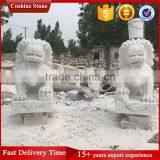 Outside Decoration Carved White Marble Foo Dogs Statue thumbnail-3