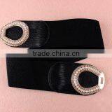 Wholesale Pearl and Rhinestone Inlaid Buckle Sex Women Lady Wide PU Waist Belt thumbnail-2