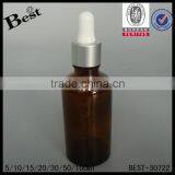 Diffrent Size Glass Bottle Aluminum and Plastic Cap Amber Glass Bottle Amber Dropper Cosmetic Packaging Wholesale Free Sample thumbnail-3
