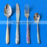 4 Pcs Stainless Steel Cutlery Set With Flower Handle