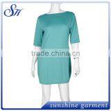 Women's Casual Plain Short Sleeve Fit Simple T-shirt Loose Dress thumbnail-1