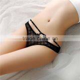 Stock New Hot Sey Panties Diamond Bowknot Transparent Underwear Women Thongs Panties Lace Cotton Female G-string T-back V-string thumbnail-4