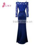 Women's Long Sleeve Mermaid Ruching Prom Dresses Floor-length Dresses Long Formal Gown thumbnail-2