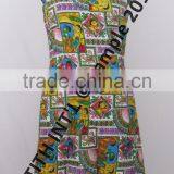 Sleeveless Round Neck Printed Cotton Ladies Dress thumbnail-5