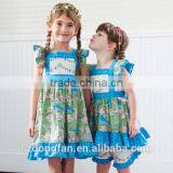 Girls Pinafore Dress Flower Printed Dress With Shorts thumbnail-1