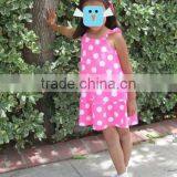 Hawaiian Shirts for Children Girls Cotton Patriot Summer Pettidress Boutique Polka Dots Dress July 4th Maxi Holiday Pettidress thumbnail-1