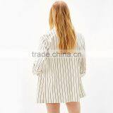 Long Flowing Jacket With Rolled up Sleeves Striped Blazer Coat Womens thumbnail-4