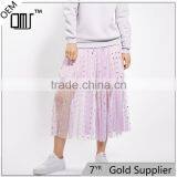 2017 OEM Summer Semi Perspective Tulle Flowy Skirts With Paillettes thumbnail-1