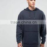 Men's Oversized Longline Hoodie In Washed Black thumbnail-1