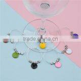 Wholesale Enamel Round Pentagram Star Copper Enamelled Sequins Hoop Wine Glass Charms thumbnail-3