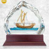 High Quality Custom Design Boat Shape Crystal Trophies, Crystal Award Made in China