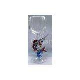 Colored Fish Shape Hand Blown Glass Goblets Handblown Wine Stemware thumbnail-1