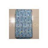 Sky Blue African Embroidery Lace Fabric , Window Curtain