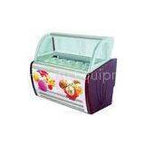 Curved Glass 6 Containers Ice Cream Scoop Display Freezer Cabinet With T5 / LED Light