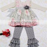 Adorable Printed Ruffle Custom Boutique Kids Rompers thumbnail-5